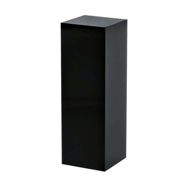 Unique Bargains 1.5'x1.5'x5' Jewelry Display Riser Polished Acrylic Cube Display Stand Block Collection Showcase, Black