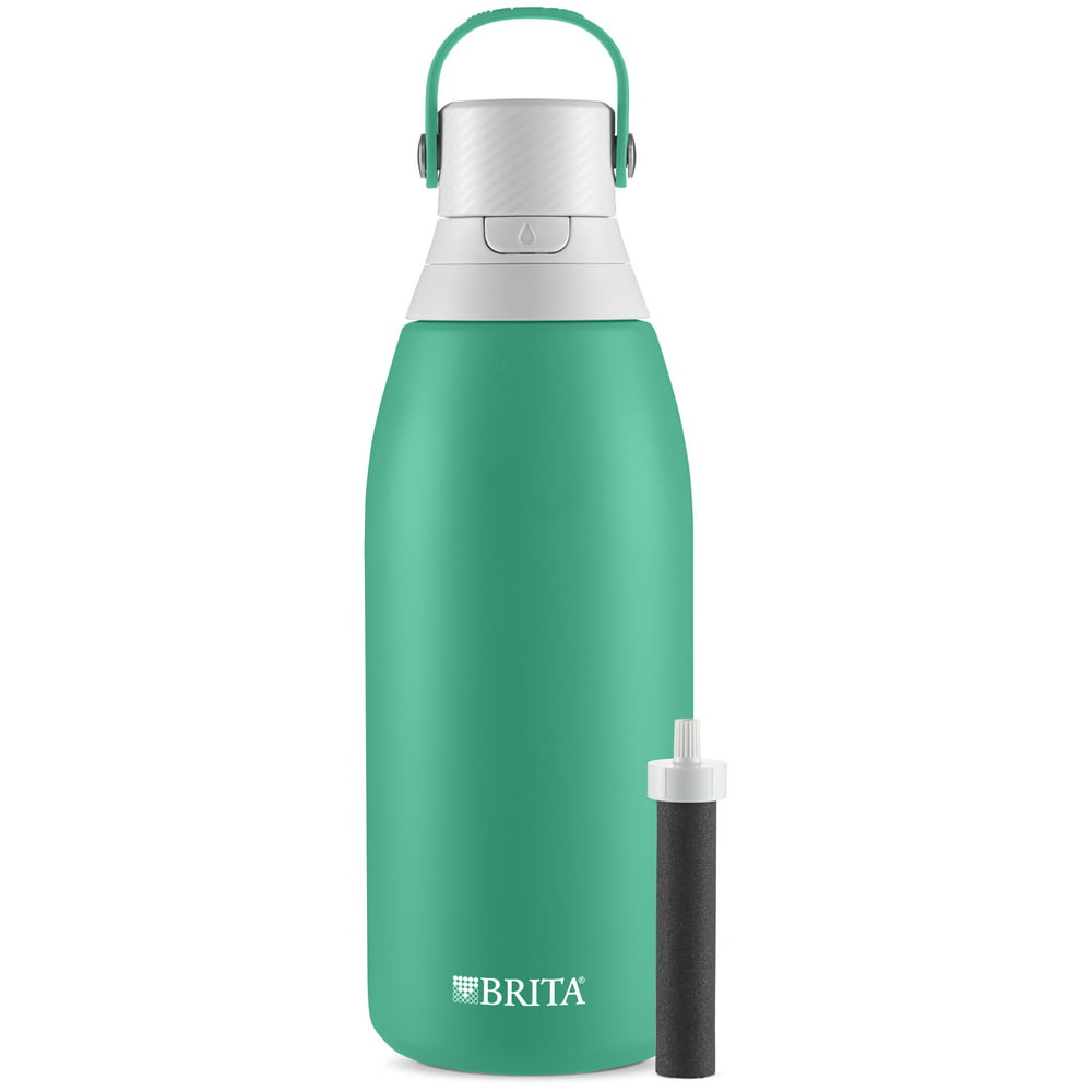 Brita Premium Filtered 32 Oz Jade Stainless Steel Water Bottle Brita Stainless Steel Filtering Water Bottle
