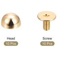 thumbnail image 3 of 8x5mm Screw Back Rivets Solid Round Head Leather Studs Gold Tone 10 Pack, 3 of 5