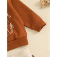 thumbnail image 6 of Suealasg Toddler Baby Boy 2Pcs Fall Outfits Long Sleeve Letter Print Sweatshirt + Car Tree Print Sweatpants Set 6M 1T 2T 3T 4T Kids Boys Pants Sets Clothes, 6 of 7