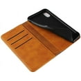 thumbnail image 4 of for iPhone Xs Wallet Case,Premium PU Leather Flip Folio Case with Card Slot, Stand Holder and Magnetic Closure [TPU Shockproof Interior Protective Case] for iPhone Xs,Khaki+Brown, 4 of 7