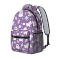 thumbnail image 2 of Unicorn and Ice Cream Purple Pattern Backpack for School, Cute School Bag with Adjustable Shoulder Straps and Padded Back, 15.3"x11"x6.7", 2 of 5