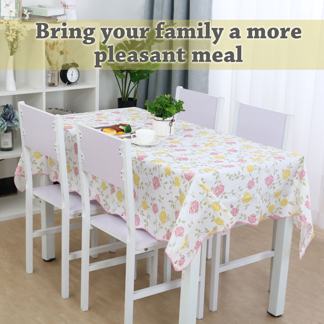 Vinyl Plastic Tablecloth For Square Tables 60 X 60 Red Yellow