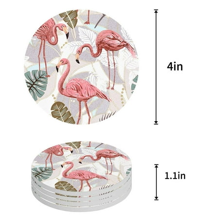 

ZHANZZK Tropical Ocean Sunset Scenery Set of 6 Round Coaster for Drinks Absorbent Ceramic Stone Coasters Cup Mat with Cork Base for Home Kitchen Room Coffee Table Bar Decor