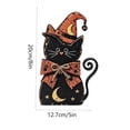 thumbnail image 6 of syligr Wooden Black Cat Figurine for Halloween Decorations, Black Cat Ornament for Mantel Shelf, Vintage Halloween Decor for Table Centerpiece, Home Party Decor Gift, 8Inch, 6 of 6