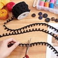 thumbnail image 5 of 20 Yards Buttonhole Ribbon Braid Trim with Button Loops 14mm Corset Button Braid Cord Black Elastic Button Loop Buttonhole Lace Trim, 5 of 9