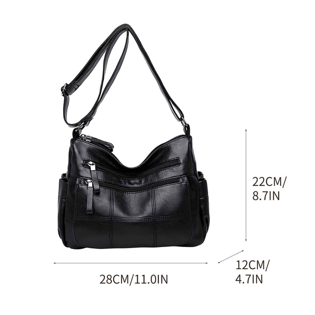 New One Shoulder Crossbody Bag Leather Large Capacity Multi Compartment Women Bag