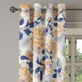 thumbnail image 3 of Ambesonne Floral Grommet Curtain, Romantic Rose Leaves Vintage, 50"x84", Indigo Cream and Ivory, 3 of 5