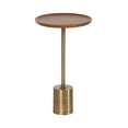 thumbnail image 5 of Kate and Laurel Xyler Wood and Metal Round Side Table, 14 x 14 x 24, Walnut Brown and Antique Brass, Transitional Pedestal Table for Use as Indoor Plant Stand or Bedroom Nightstand Decor, 5 of 9