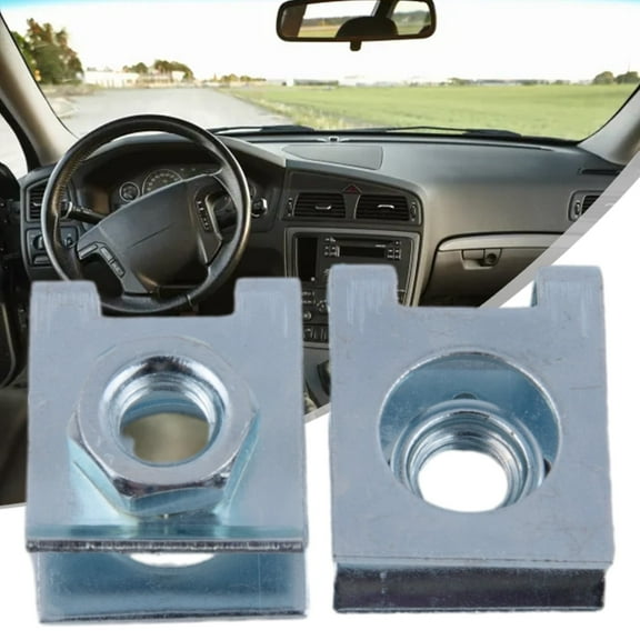 20X Car License Plate Fastener Buckle Metal Screw 6Mm Nut U-Type Clips Retainers Fangkenuo