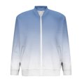 thumbnail image 4 of MaFYtyTPR Men's Jackets Lightweight Autumn and Winter Stand-up Collar Gradient Color Coat Long Sleeve Headless Jacket on Blue S(US 4), 4 of 5
