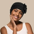 thumbnail image 5 of 2 Pieces Cotton Chemo Turban Headwear, Soft Cancer Headwear Elastic Cancer Cap for Women with Hair Loss, 5 of 7