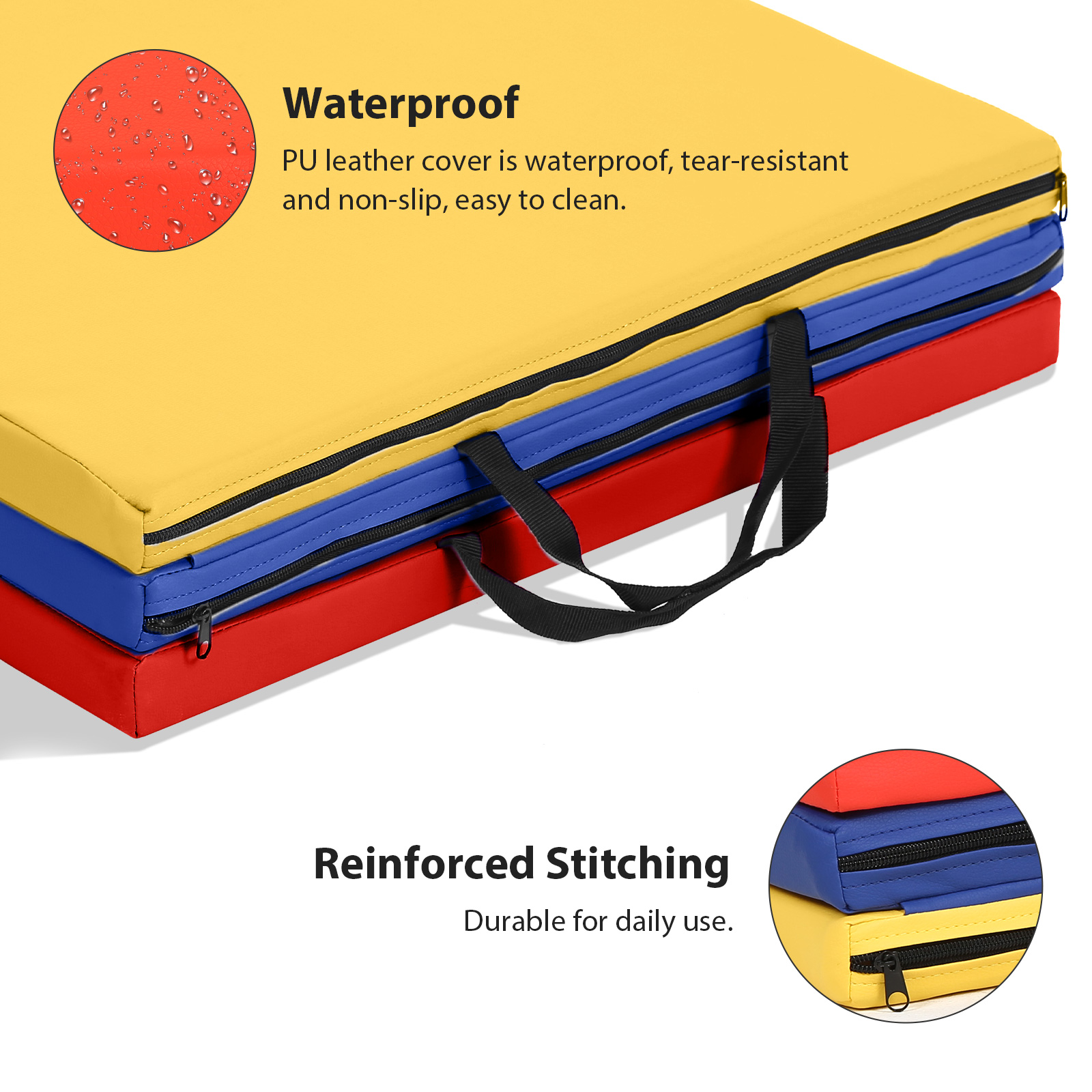 CL.HPAHKL Folding Gymnastics Mat 2'x6'x2'' Portable Lightweight Tumbling Mat for Kids Adults Yoga Home Gym Fitness, CM