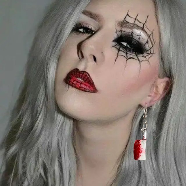 WILLBEST Aretes Niña Pendientes Colgantes De Tijeras Para Mujer Y Niña Pendientes De Tijera Góticos Estampados Pendientes De Fiesta De Halloween