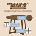 thumbnail image 3 of ROME + OAK Worton 45" Modern Farmhouse Round Dining Table, Wooden Furniture, Weathered Oak, 3 of 11