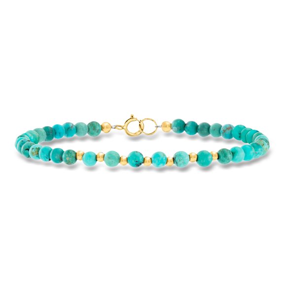 Ross-Simons 4-4.5mm Howlite Bead Bracelet in 10kt Yellow Gold, Women's, Adult
