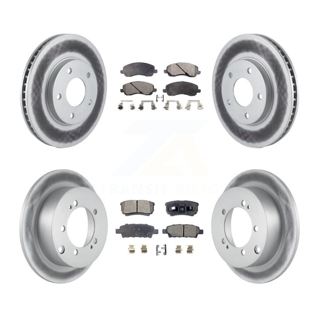 Transit Auto Front Rear Coated Disc Brake Rotors and Semi-Metallic Pads Kit for Car Mitsubishi Lancer KGF-100695