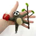 thumbnail image 3 of Sloth Ornament Wool Christmas Tree Decoration - Sloth Hanging from Branch, 3 of 5