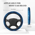 thumbnail image 3 of Gaeub Blue Glitter Sparkles Breathable Stretch Elastic Steering Wheel Cover, Cool in Summer and Warm in Winter, Universal 15 inch, 3 of 6