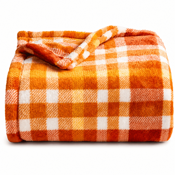 The Big One 60" x 72" Polyester Plush Throw Blanket, Harvest Plaid