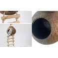 thumbnail image 3 of Natural Coconut Shell Gecko Nest House Reptile Hideouts Bed Cage Toy With Ladder Hanging Loop For Lizards Chameleon Gecko Snakes Small Animal 2 Pcs, 3 of 5