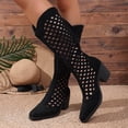 thumbnail image 6 of Women's Knee High Boots Back Zipper Cut-Out Chunky Heel Fall Fashion Tall Boots, 6 of 7