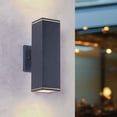 thumbnail image 3 of TICOZE 12 Inch Modern Square Outdoor Wall Lights 2 Pack Matte Black Outdoor Wall Sconce Square Cylinder Up Down Light Waterproof Outdoor Porch Light Patio Light Fixture for Garage (No Bulb Included), 3 of 9