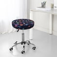 thumbnail image 7 of Vsdgher Space Dinosaur Print Stool Covers Round,Stretch Round Stool Covers Washable Stool Cushion Slipcover Elastic Chair Covers for 12-14 Inch Chair, 7 of 7