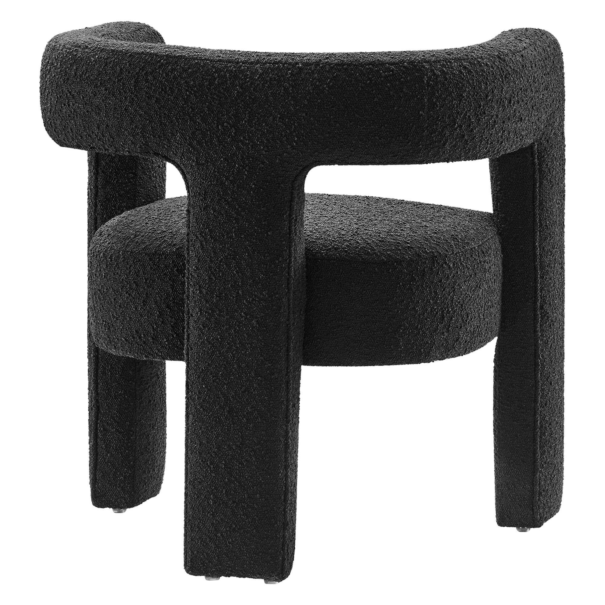 Modway Kayla Upholstered Modern Boucle Fabric Armchair in Black