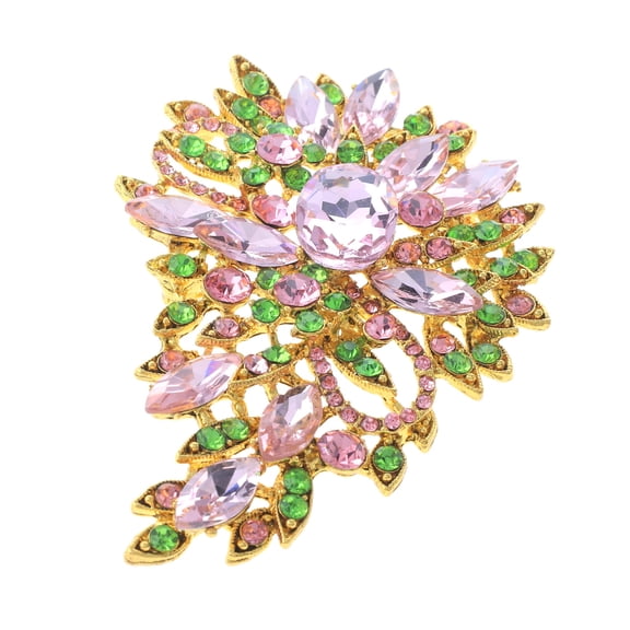 Crystal Flower Brooch