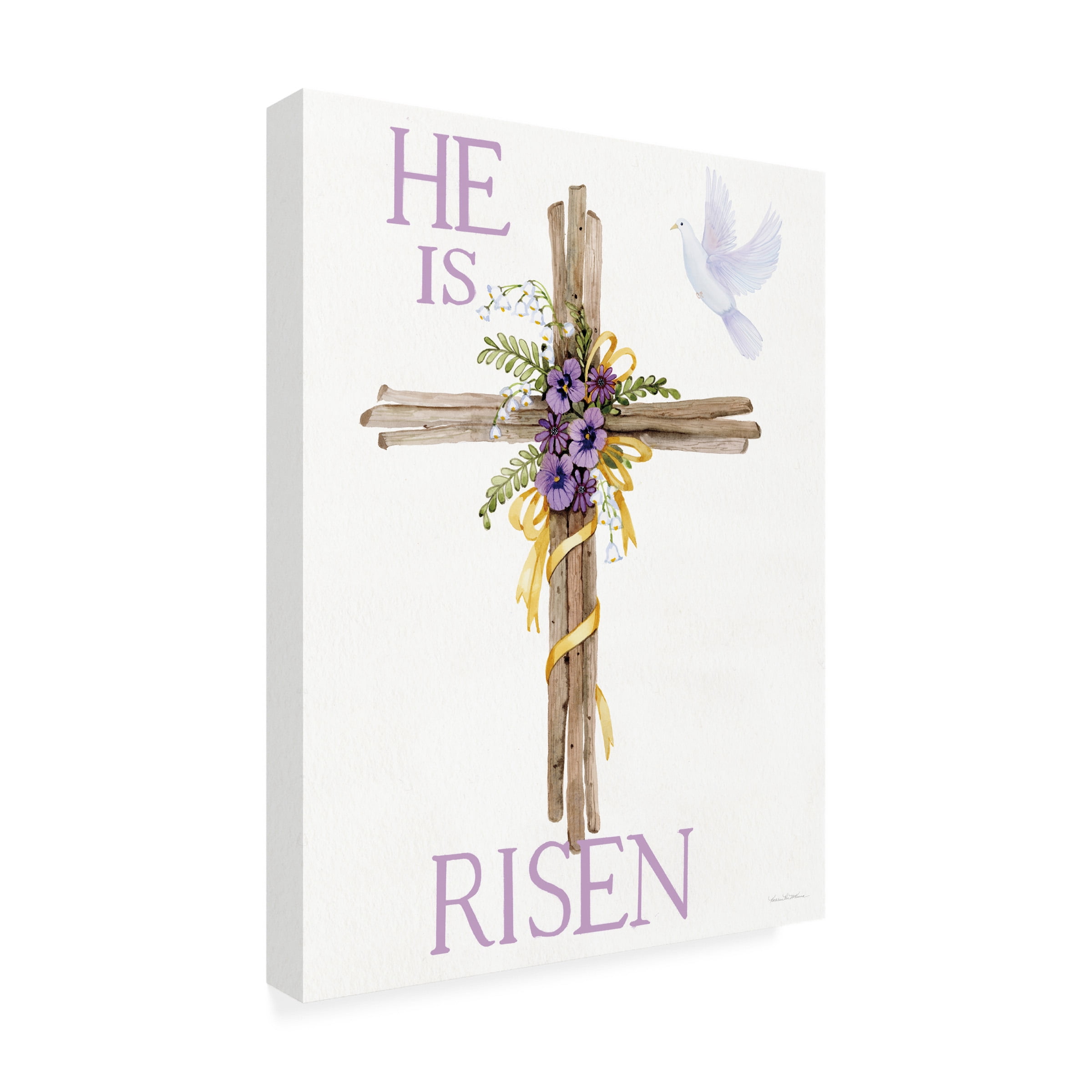 Trademark Fine Art 'Easter Blessing Saying III with Cross' Canvas Art by Kathleen Parr McKenna