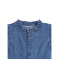 thumbnail image 3 of Seyurigaoka Girl’s Solid Color Denim Long Sleeve Cardigan and Short Pants Set, 3 of 5