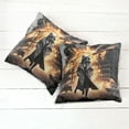 thumbnail image 3 of Ambesonne Cat Throw Pillow Cover Pack of 2, Cinematic Humorous Agent Kitty, 2 Pcs-28"x28", Pale Orange and Dark Grey, 3 of 5