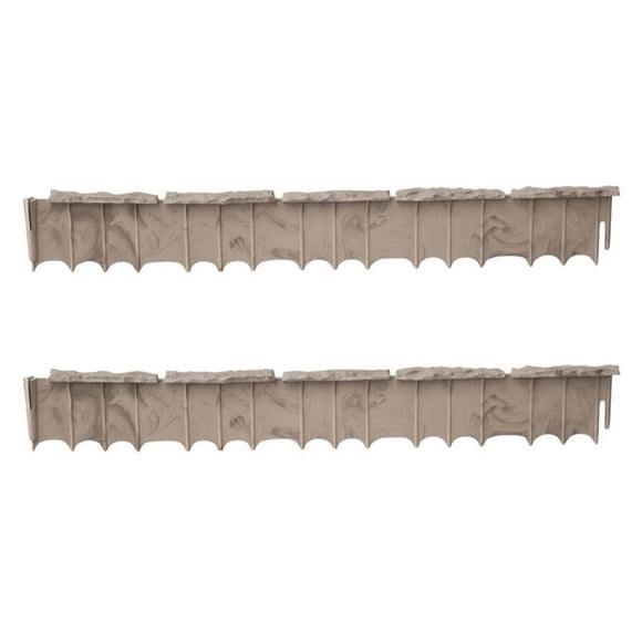 Suncast CPLFSS36 Quick Edge Resin Material 35" Single Strip Natural Stone Lawn Border Edging for Landscaping, Flagstone (2 Pack)