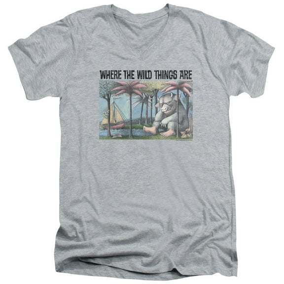 Where The Wild Things Are - Cover Art - Slim Fit V Neck Shirt - Large