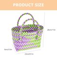 thumbnail image 3 of Cesta tejida de colores, bolsa de playa multifuncional, bolsa de compras reutilizable, bolsa de mano, 3 of 5