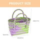 thumbnail image 3 of Cesta tejida de colores, bolsa de playa multifuncional, bolsa de compras reutilizable, bolsa de mano, 3 of 5