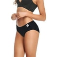 thumbnail image 3 of FUNUONY 3 Pack Cotton Underwear for Women Cute Low Rise Ribbed Bikini Breathable Womens Cheeky Panties Invisibles Seamless Panties Briefs Bikini Pcs 3 Women's Underwear Black M, 3 of 5