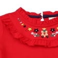 thumbnail image 5 of SILVERCELL Toddler Girl Winter Christmas Dresses Kids Long Sleeve Doll Collar Cute Floral Print Princess Dress Casual Shirt Dress, 5 of 9