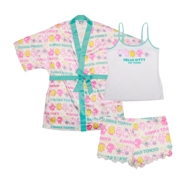 Hello Kitty x Friends Kawaii Tokyo Characters 3 Pack Pajama & Robe Set