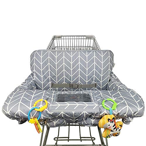 ICOPUCA Shopping Cart Cover for Baby boy Girl Machine Washable Infant Cotton High Chair Cover Non-Slip Design Cart Covers for Babies Navy Deer Toddler Grocery Cover Large 