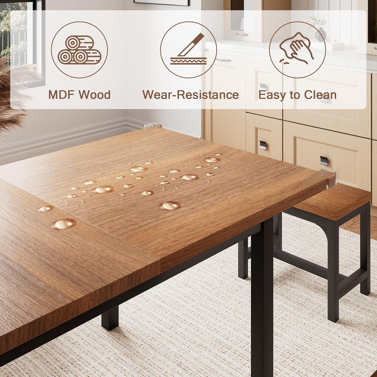 Feonase 5 Piece Dining Table Set for 4-8 People, 63