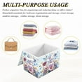 thumbnail image 7 of Purple and Blue Flowers Watercolor Large Storage Bins with Linen Collapsible Lid Storage Box 16.7 x 12.6 x 11.8in, 7 of 7