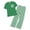 Green, variant on LEKWK Boys Girls 2 Piece Pajama Set Short Sleeve T-Shirts and Plaid Pants Kids Comfy Lounge Tracksuits Summer Fashion Home Sleepwear 2-14Y