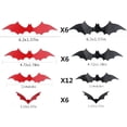 thumbnail image 5 of 24 Uds conjunto de murciélagos de Halloween pegatina de pared de murciélago calcomanías 3D de Halloween para decoración de pared de ventana del hogar DIY BRI Rojo Verde, 5 of 5