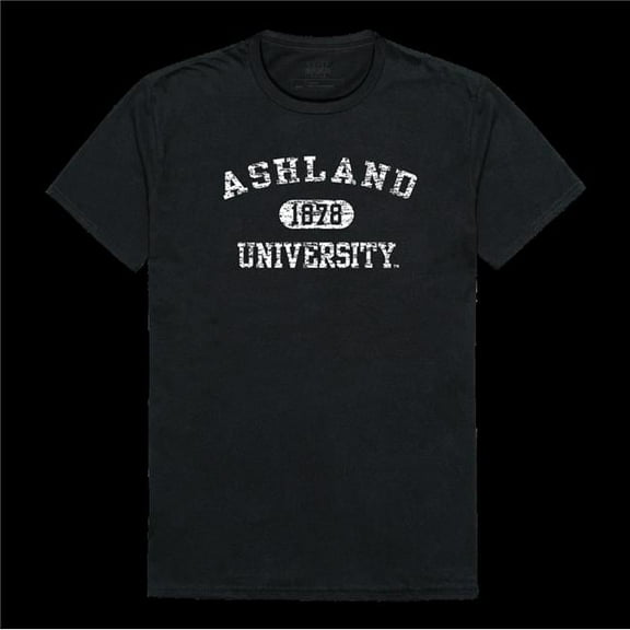 Ashland University Eagles Distressed Arch College T-Shirt, Black - Large