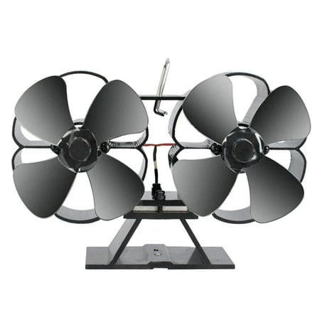 

Double Motor 8 Blades Heat Powered Stove Fireplace Eco Fan Silent Fuel Saving