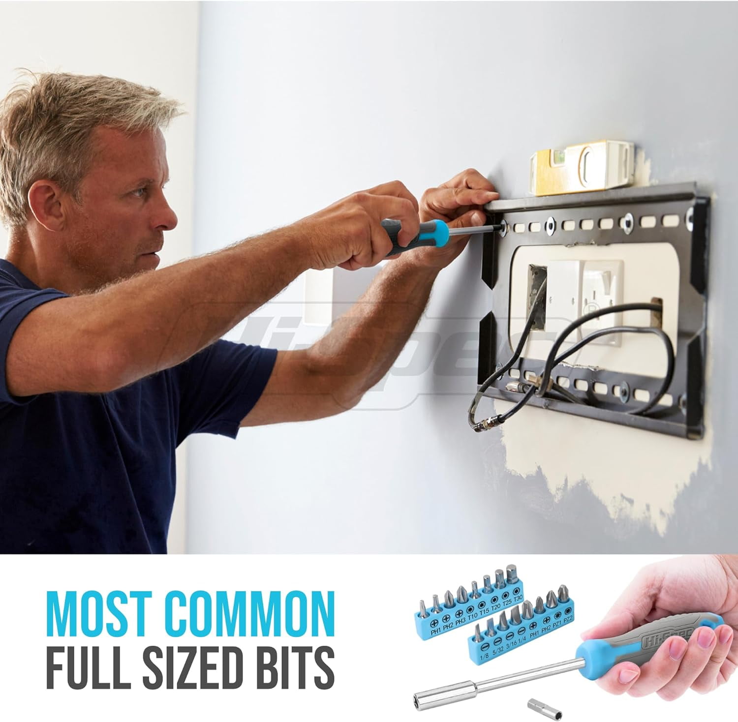 Hi-Spec 42pcs Blue Small Basic Tool Kit for Household – Compact DIY Set for Home, Office & Dorm Repairs