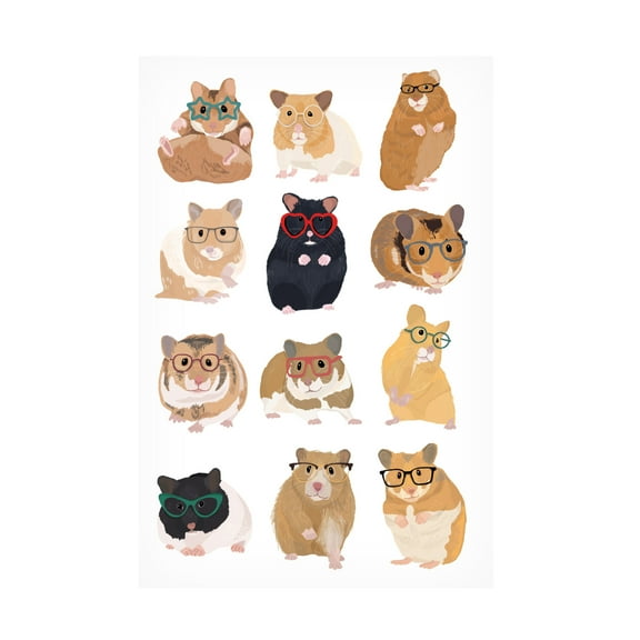 Trademark Fine Art Hanna Melin A1 Hamsters In Glasses Canvas Wall Art