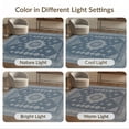 thumbnail image 7 of ODIKA 9'x12' Navy Blue Charcoal Medallion Traditional Washable Area Rug Intricate Geometric Star Motifs With Decorative Corner Non-Slip, Chair-Friendly for Dining Room, Basement, Large Office, 7 of 7